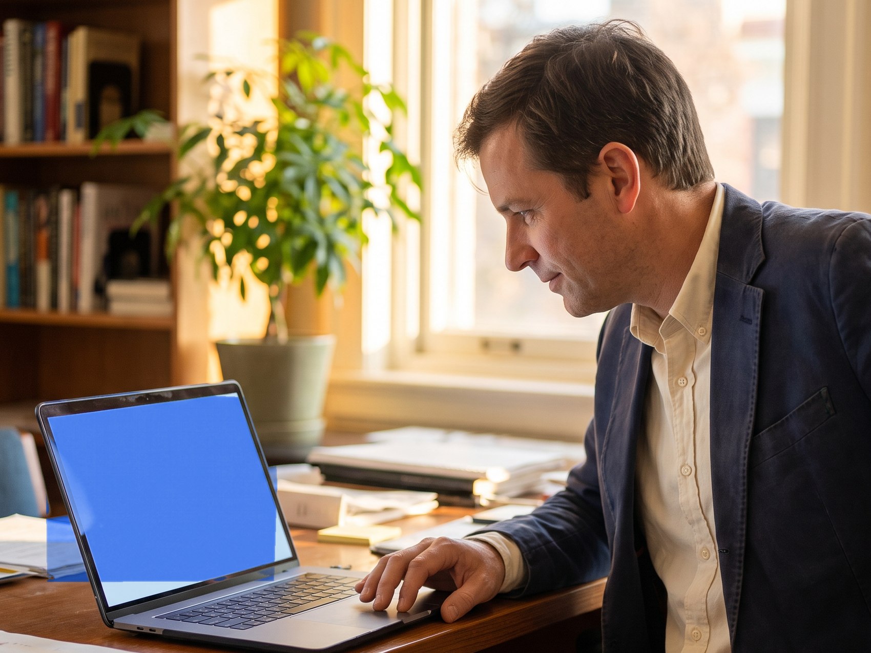 Een recruiter die een stapel sollicitaties doorleest
